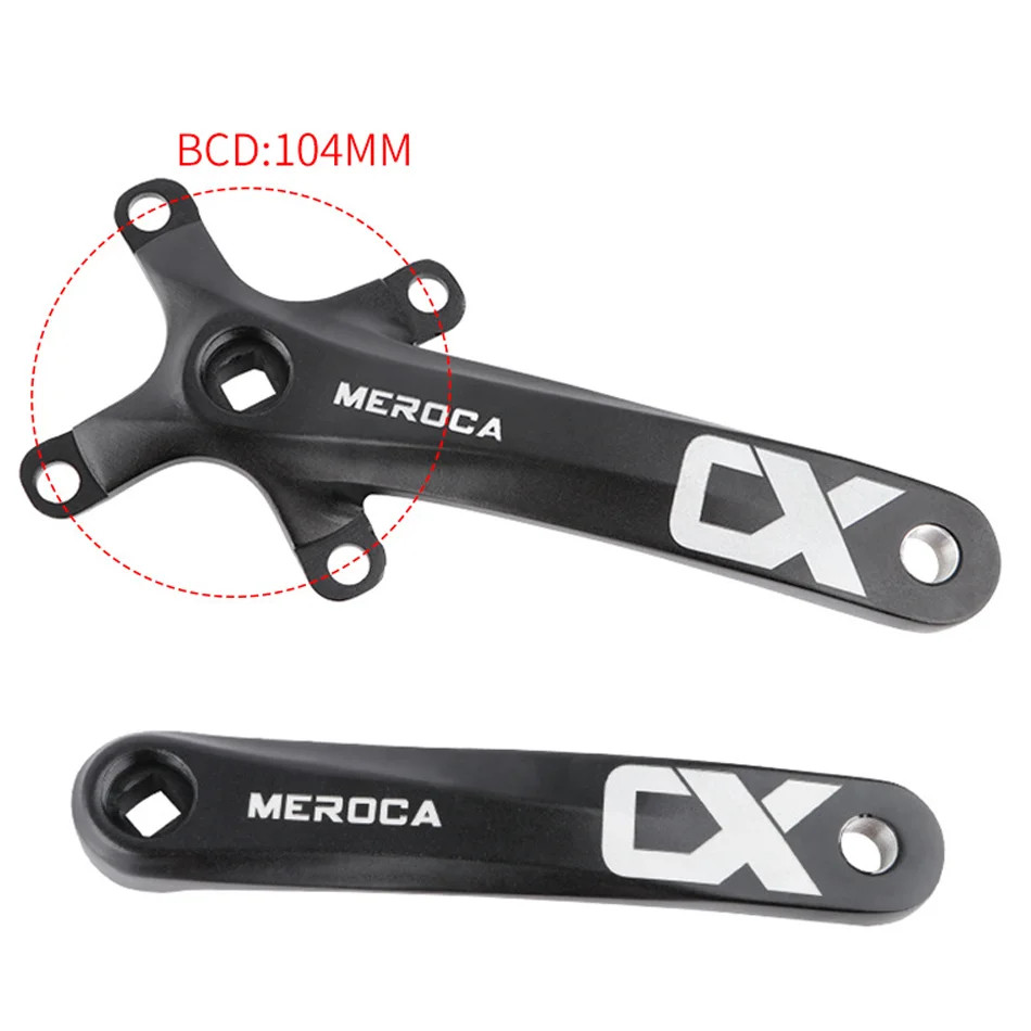MEROCA Bicycle Crank Chainwheel 104BCD MTB Bike Crankset Aluminum Alloy with Bot