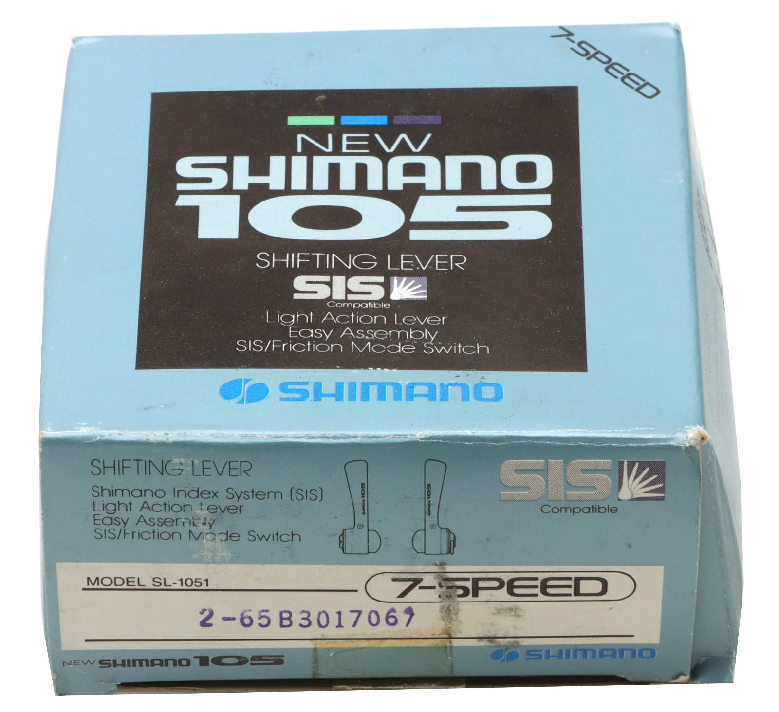 Shimano 105 SL-1051 Shift Lever Set w/ Cables 7s Silver NOS NEW