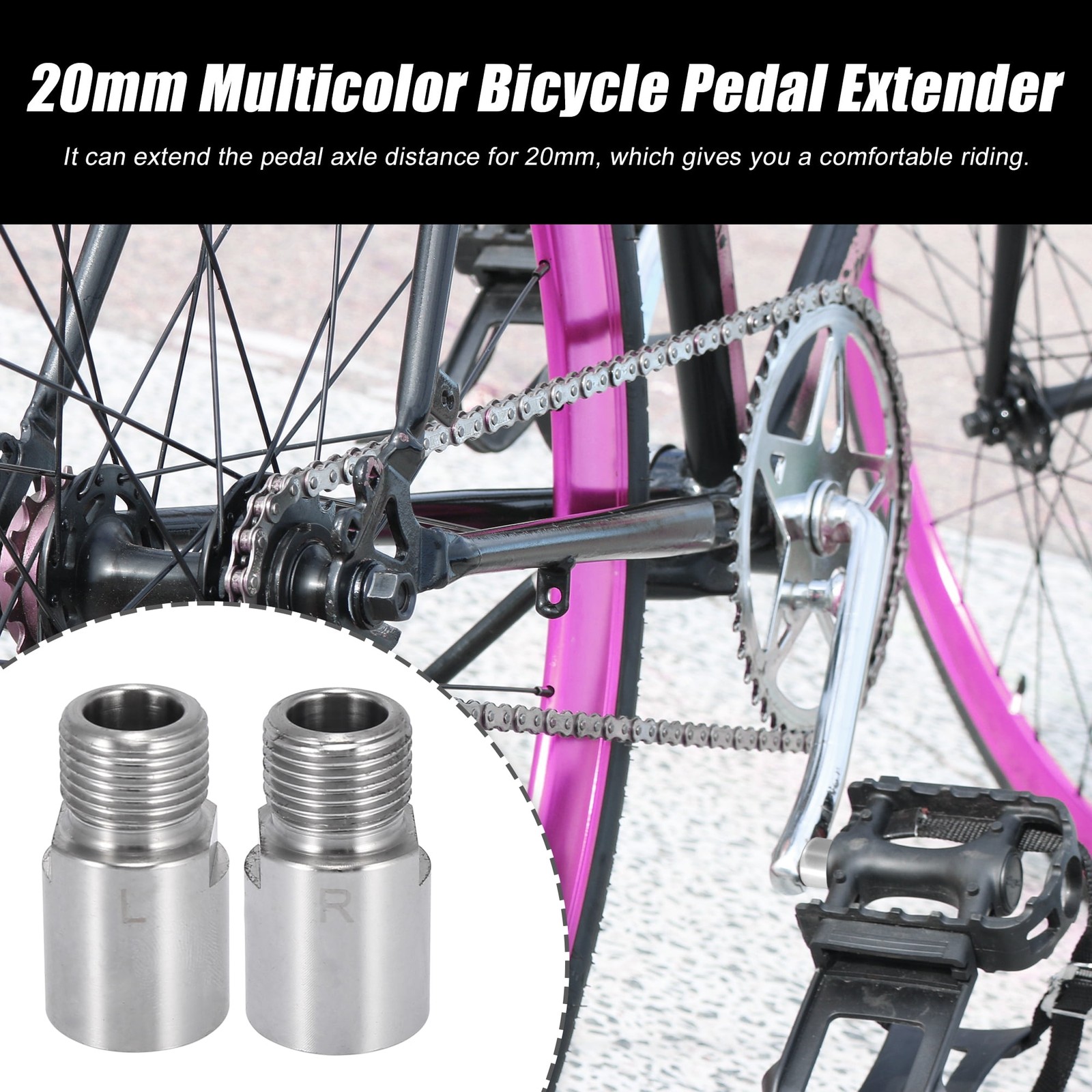 Left Right Bicycle Pedal 9/16 Inch Threaded Pedals Silver Tone