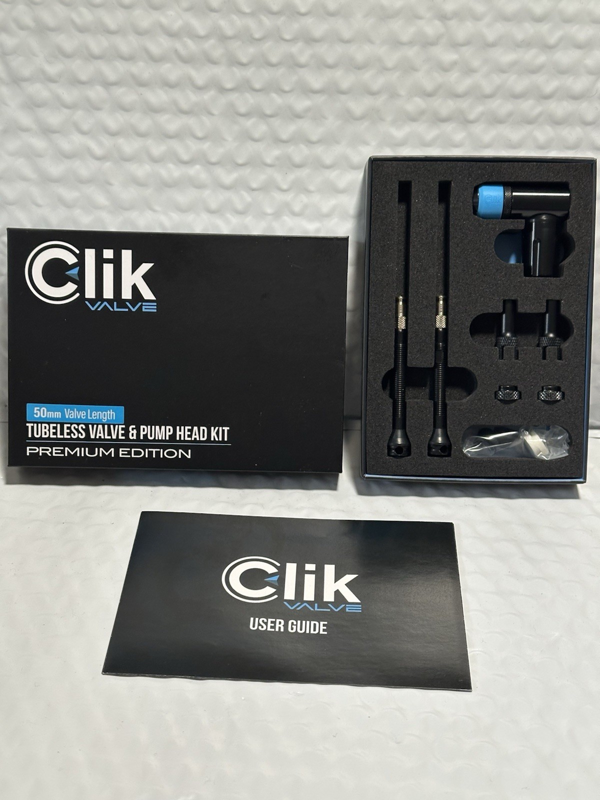 Clik Valve TUBELESS VALVE & PUMP HEAD KIT PREMIUM Edition 50mm Valve Long