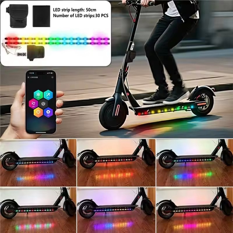 Bluetooth RGB LED Strip Light Remote Control for Electric Scooter Bicycle e-Bike