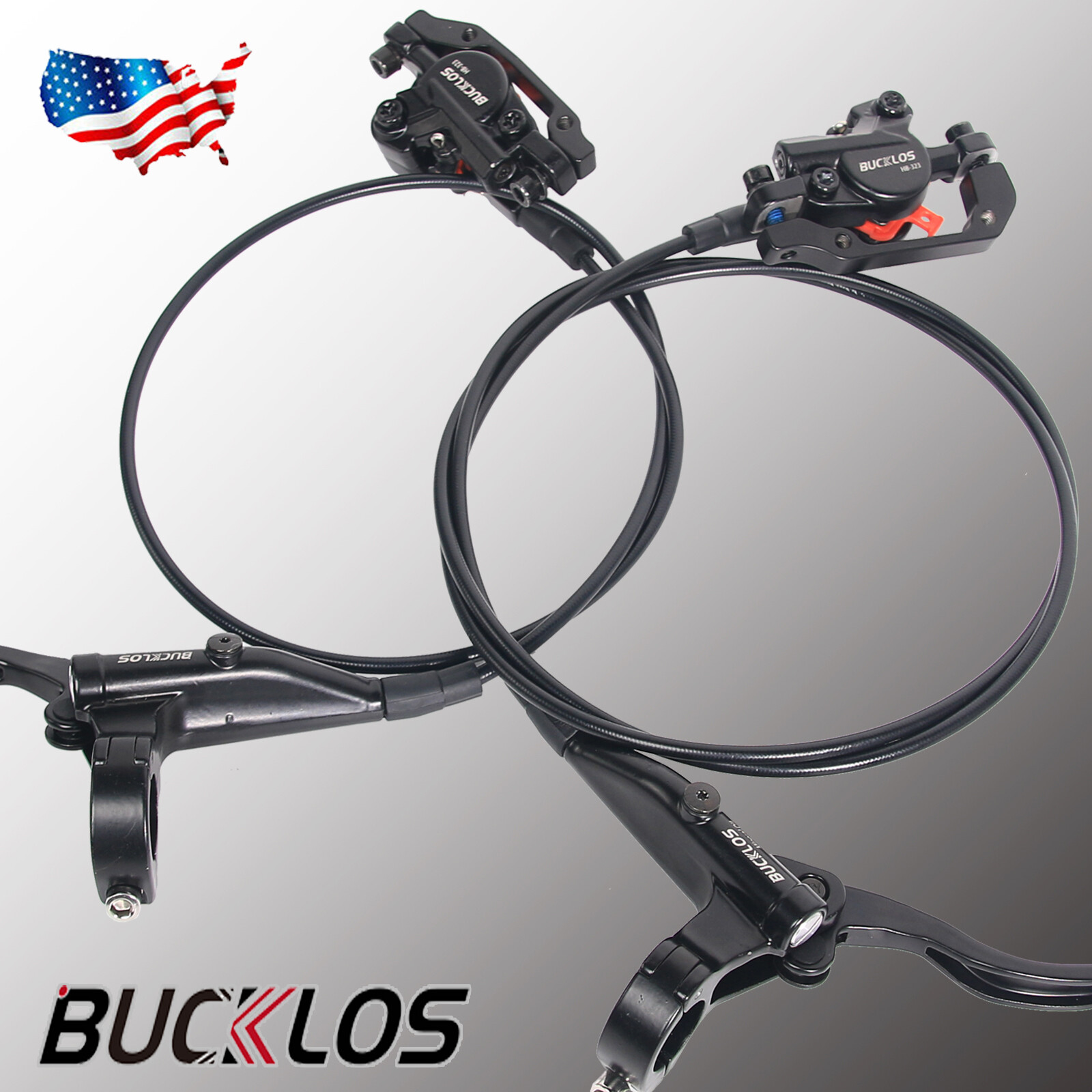 Front & Rear Hydraulic Disc Brake Dual Piston MTB Bike 160mm with IS/PM Adapter