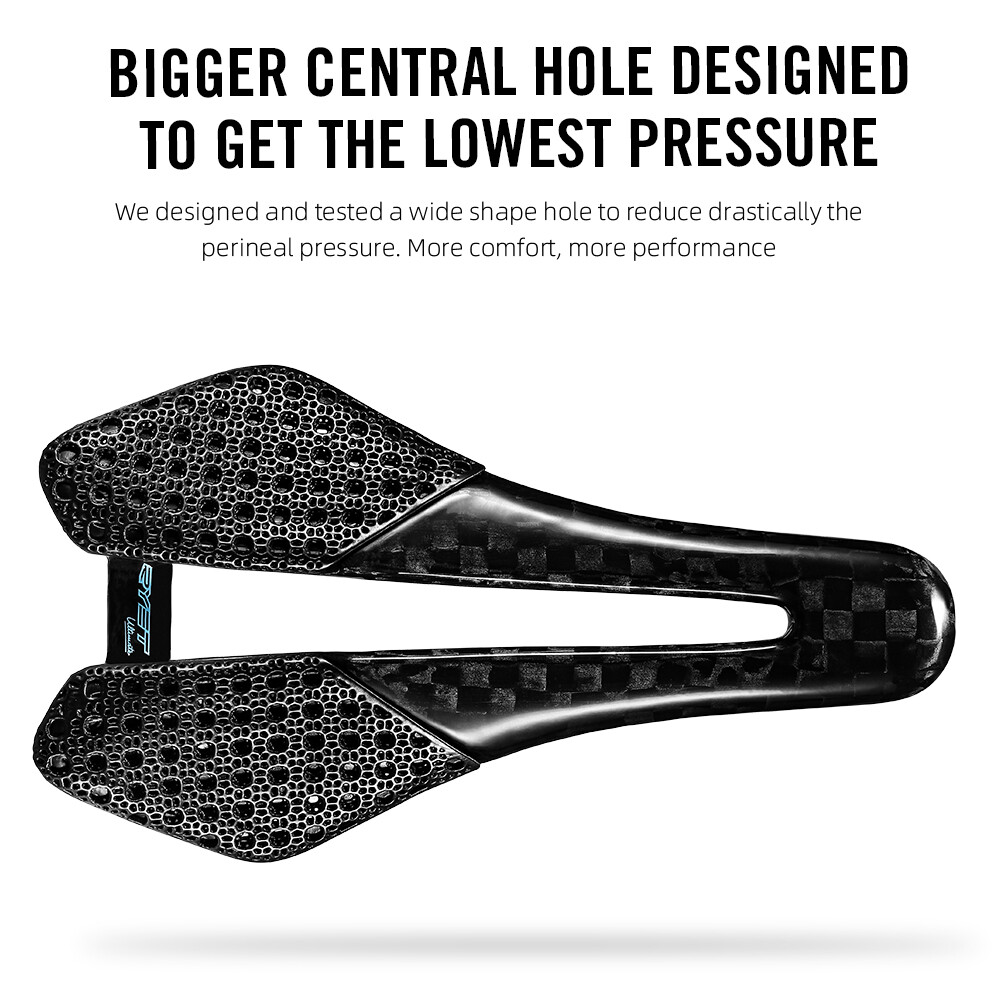 Full Carbon 3D Printed Bicycle Saddle 140mm Triathlon Road MTB Gravel Bike Seat