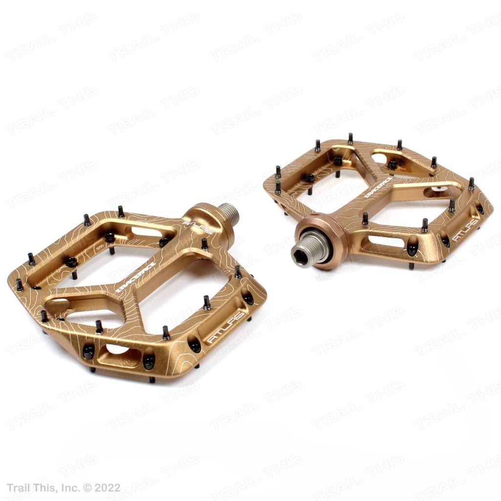 Race Face Atlas Kashmoney Gold Pedals Studded Platform Aluminum MTB Bike Pedals