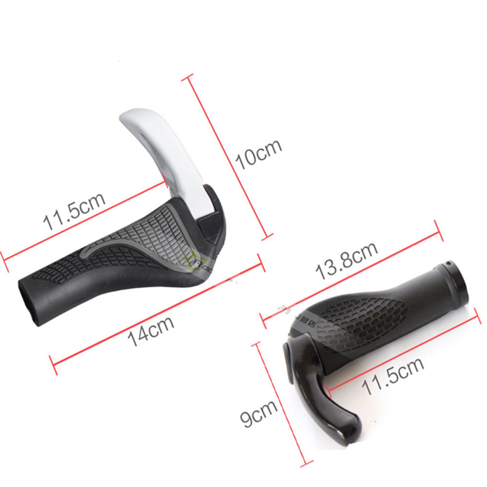 ROCKBROS MTB Bike Lock-on Handlebar Grips Rubber&Aluminum Barend Bar Ends Black