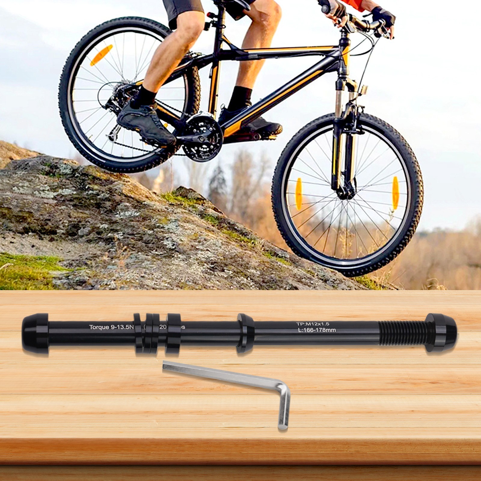 Thru Axle Bicycle Trainer Compatible with Various Sizes for Indoor Use