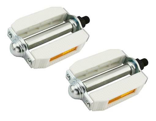 Bike 507 Block Pvc Pedals 1/2 White/Chrome.