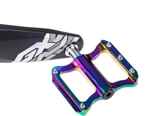 Anodized ano oil slick platform pedals flat BMX mountain bike 9/16″ oilslick S