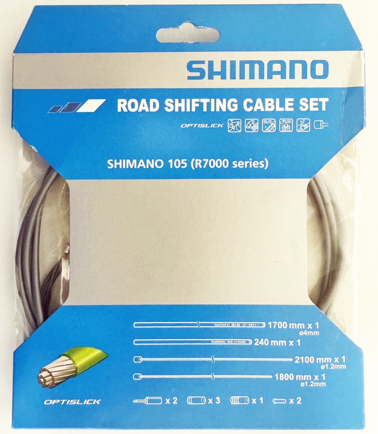 Shimano 105 (R7000 series) Road Optislick Shifting Cable Set – Gray, Y8ZG98120