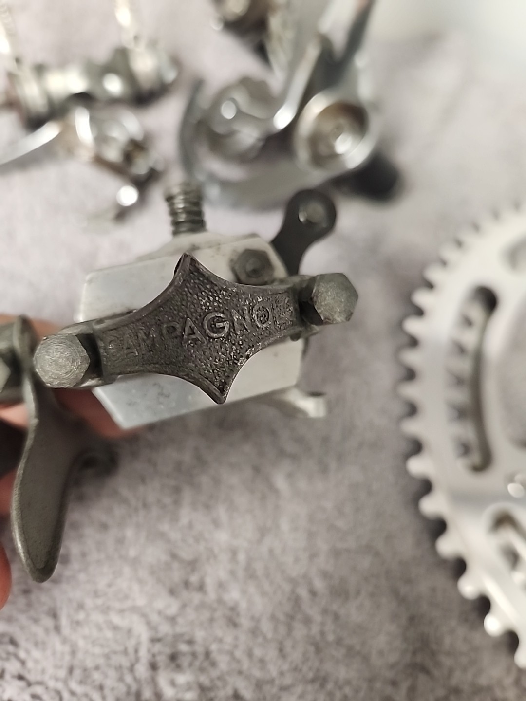 Vintage Rare Campagnolo Gran Sport Crank 3-Arm Steel, Derailleurs And Shifters.
