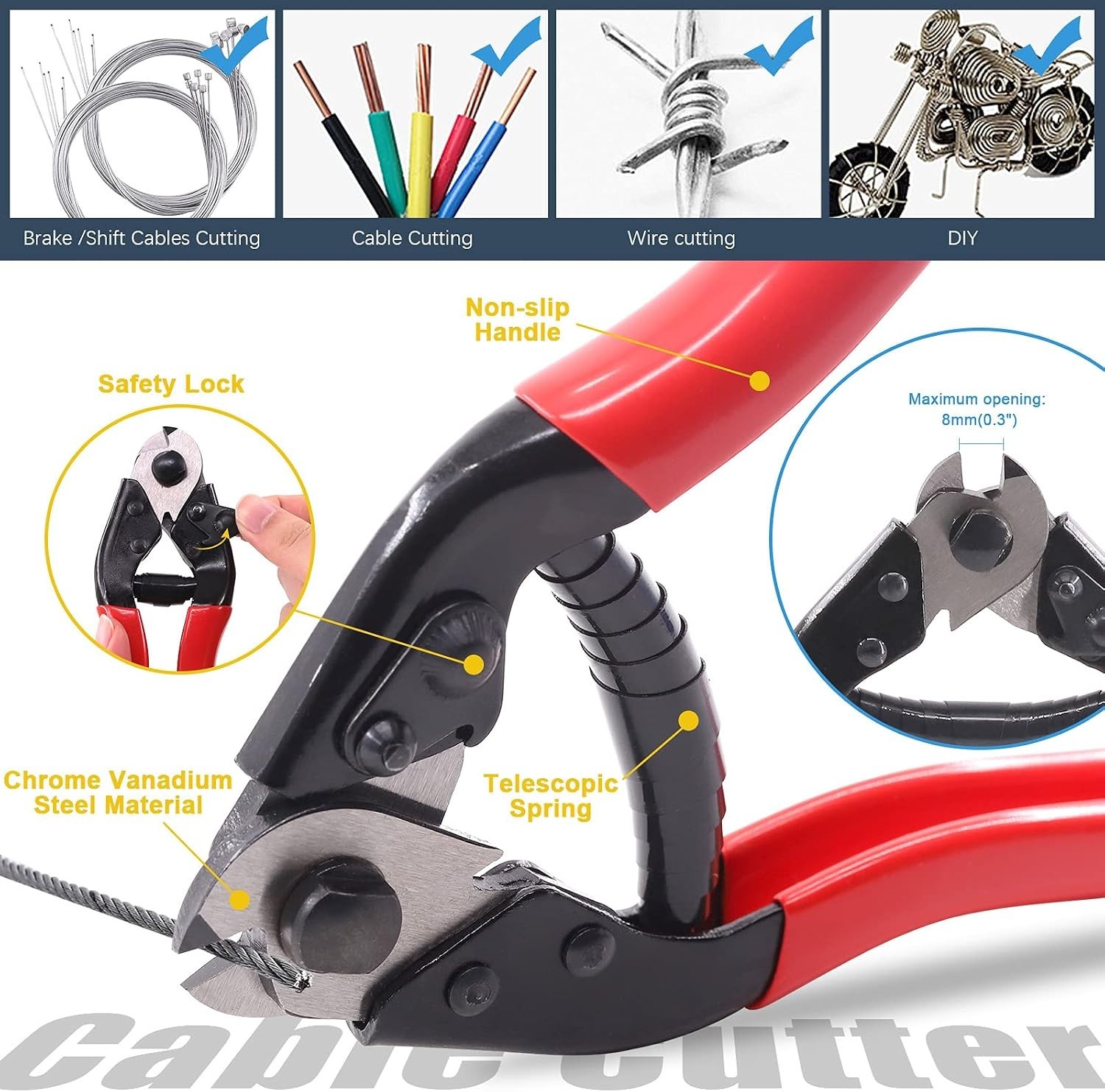 81Pcs Stainless Steel Bicycle Cable Cutter and Bike Brake Cable Shifter Cable…