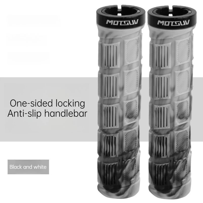 MTB Bike Handlebar Grips Aluminum Lock On Dual Color Rubber Ergonomic