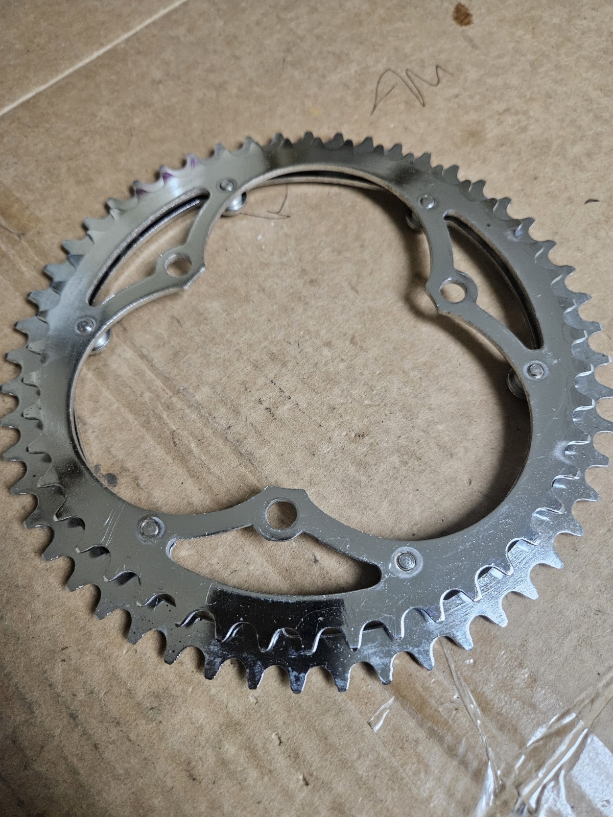 Vintage NOS 3 bolts Chainrings 52/47T for cottered crank, steel, Road 60s 70s