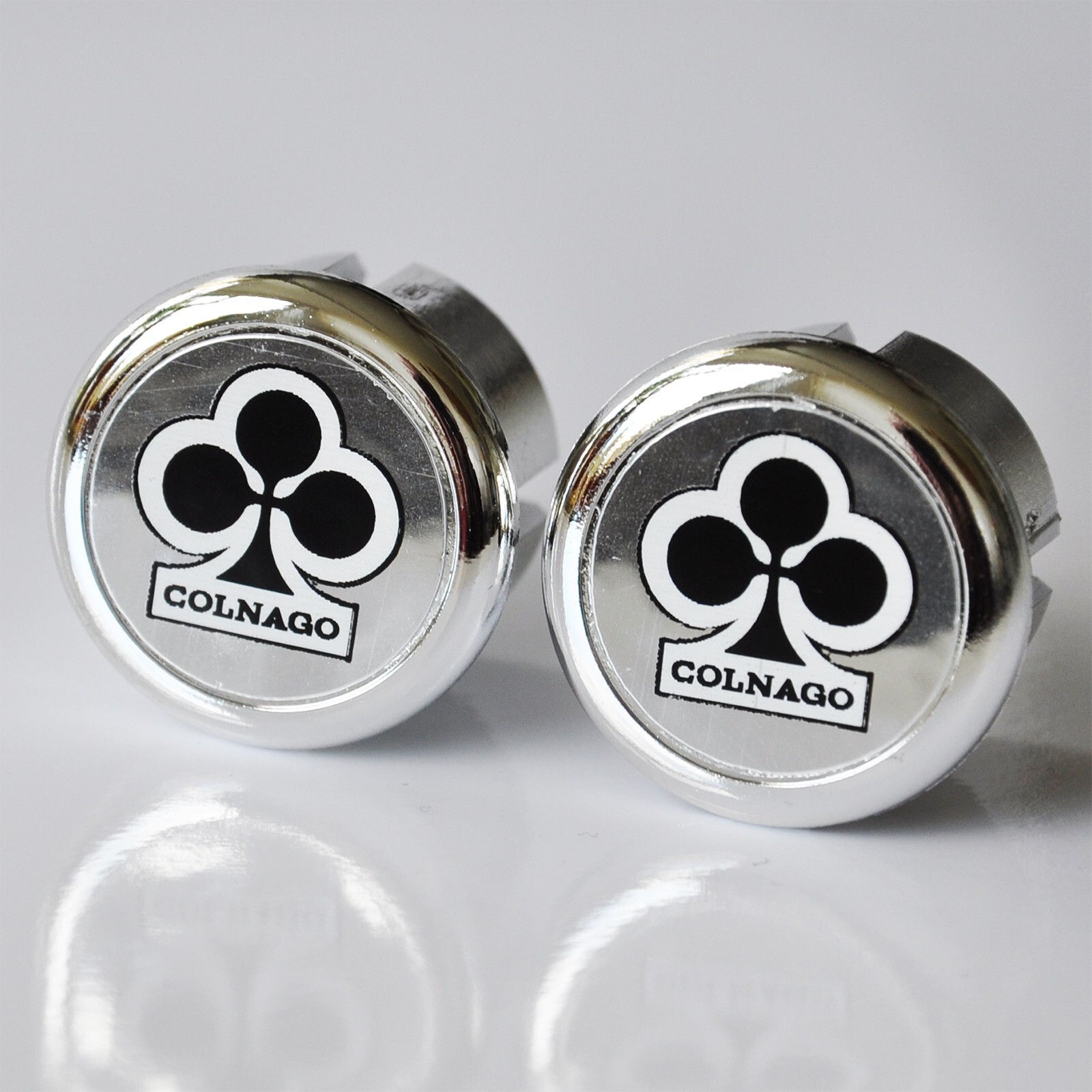 Ciclolinea Colnago Bicycle Handlebar Chrome Plastic Bar Plugs, Caps