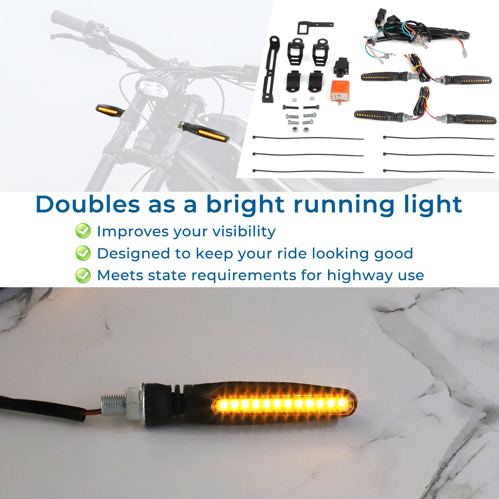 Street Legal Kit LED Turn Signal Indicator Light For Talaria Sting MX4 R E-Bike