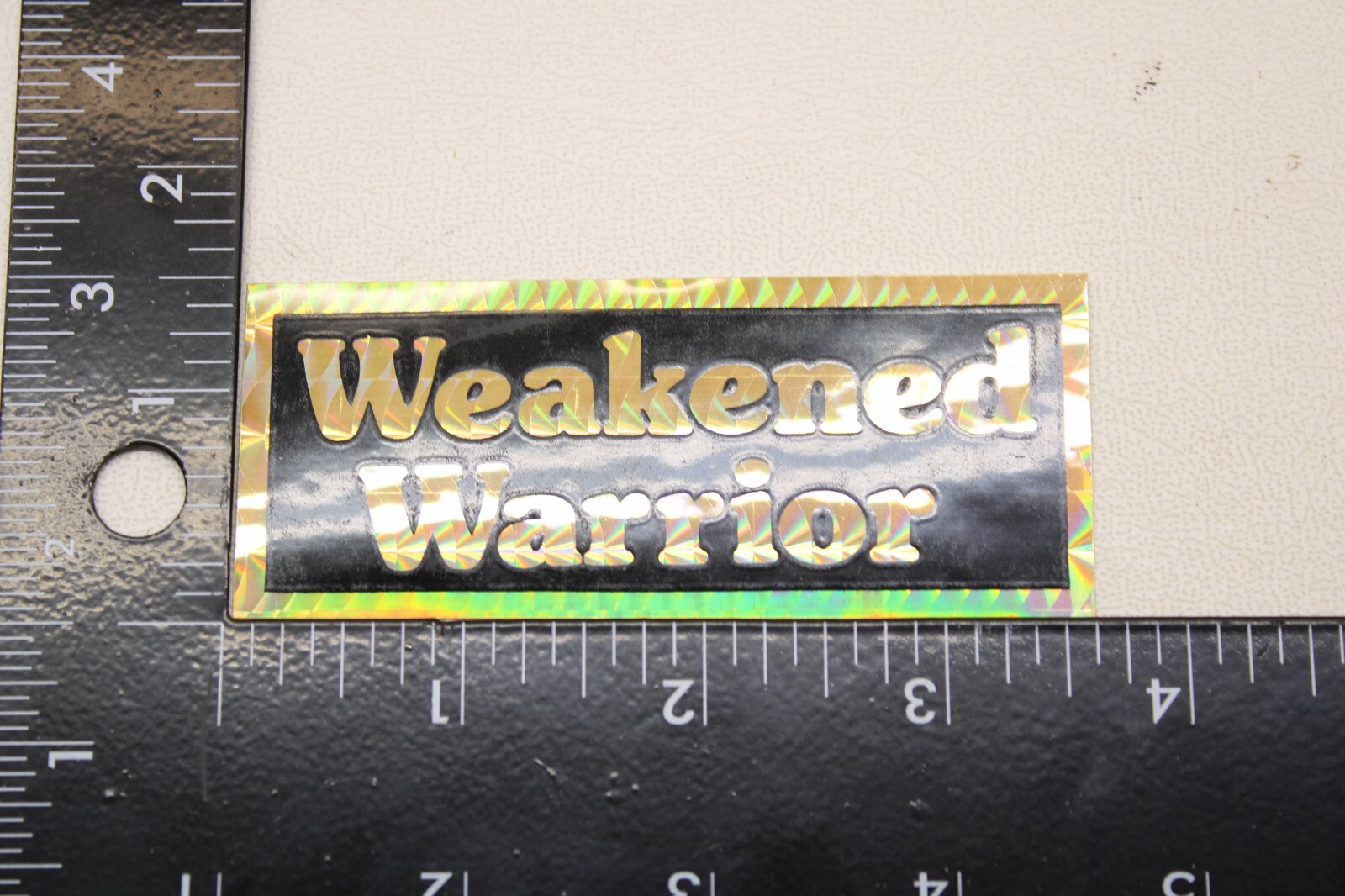 NOS OLD SCHOOL BMX STICKER DECAL – WEAKEND WARRIOR PRISM – SILVER – STOCK # 33