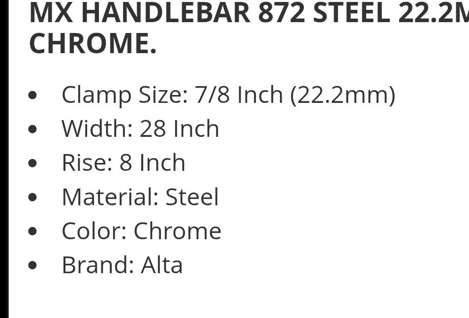 MX FREE STYLE BMX BICYCLE HANDLEBARS OLD SCHOOL STYLE, 22.2 CHROME ,9″ RISE