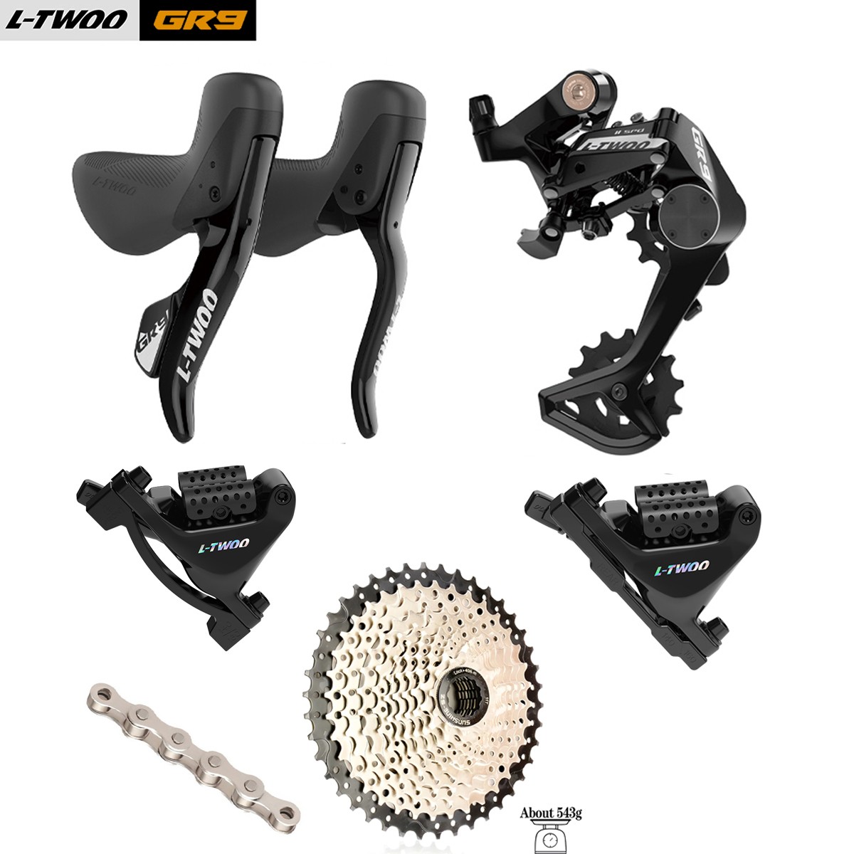 LTWOO 1×11 Speed Gravel Bike Hydraulic Groupset Bicycle Shifters Chain Cassette
