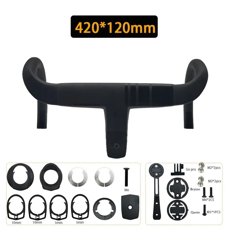 Carbon Road Bike Integrated Drop Bar 28.6mm Internal Cable Routing with Spacers
