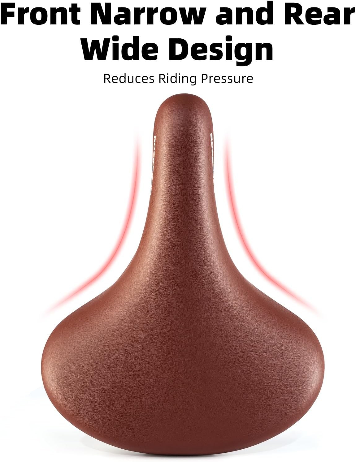 ROCKBROS Bike Seat Comfort Bicycle Saddle Cushion Waterproof Vintage Brown+Light