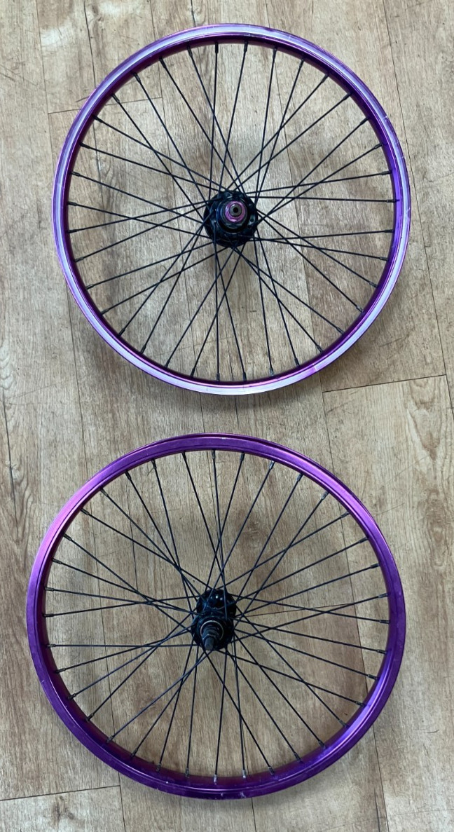 Nitrous 16″ Bike Rims – Front & Back Purple Eastern Bikes