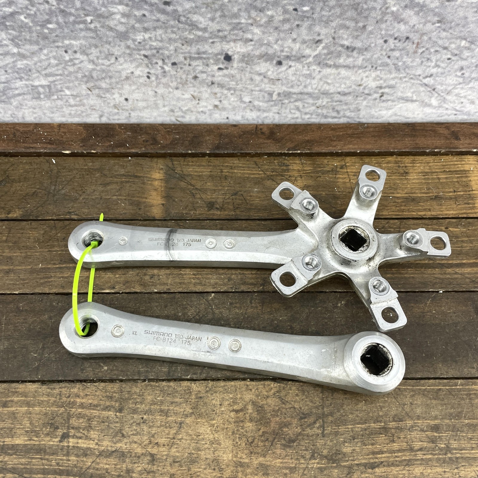 Vintage Shimano FC-B124 Crank Arms 175mm Square Taper 110 BCD Made in Japan