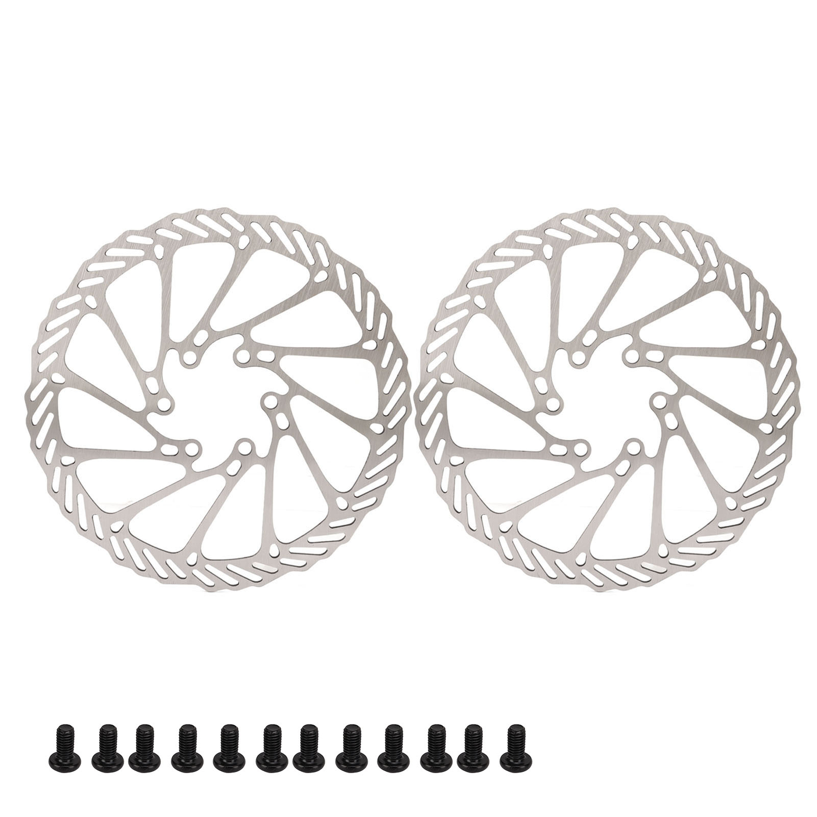 (160mm/6.3in)2 Pcs Bike Disc Brake Rotors Lightweight Fast Heat Dissipation