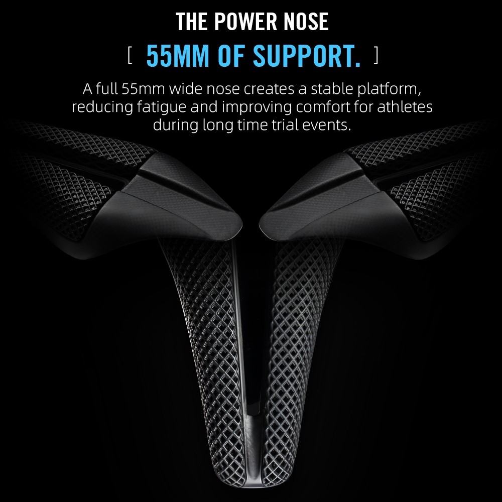 Full Carbon 3D Printed Triathlon Saddle Short Nose Wide Aero Design Carbon Shell