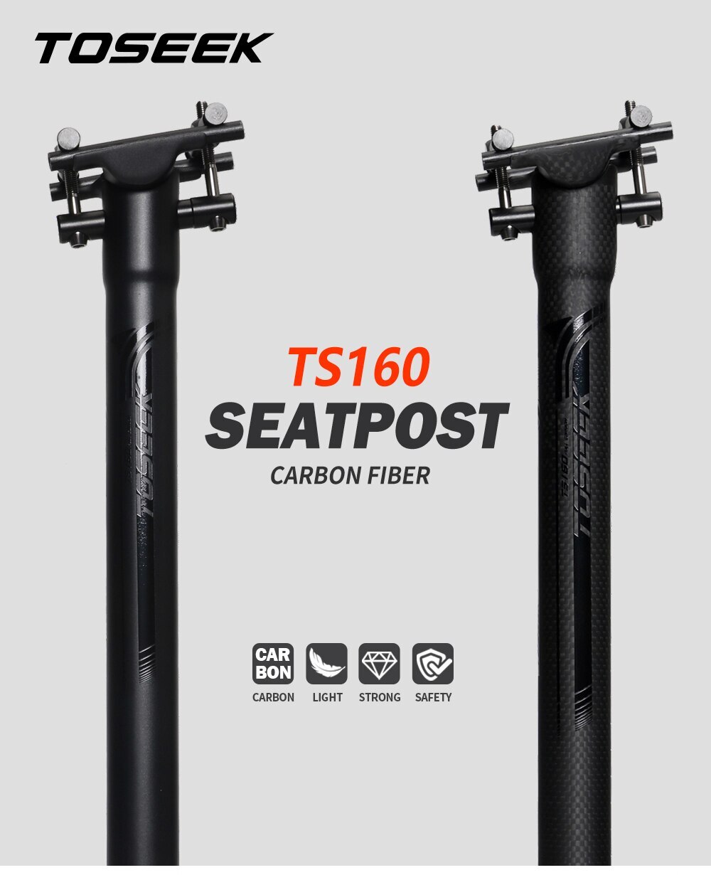 Carbon Bicycle Seatpost 27.2/30.8/31.6mm Retractable Canoe Seatpost Length 400mm