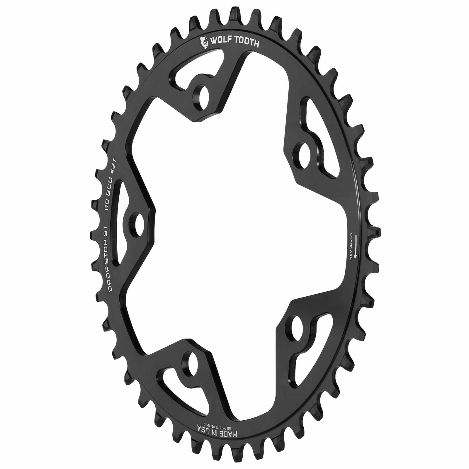 Wolf Tooth Chainring 52t 110 BCD 5-Bolt 10/11/12-Speed Alloy Cyclocross & Road