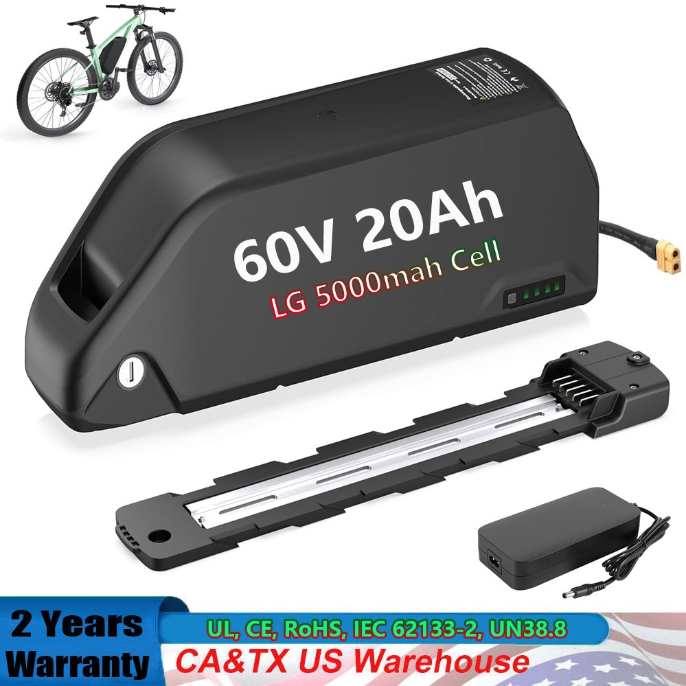 E-bike battery 60V 20Ah with 50A BMS Down Tube Lithium Rechargeable Battery