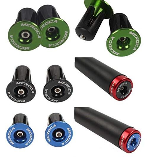 1 Pair Aluminum Bike Handlebar End Plugs, Expanding Locking Bar End Caps Blue