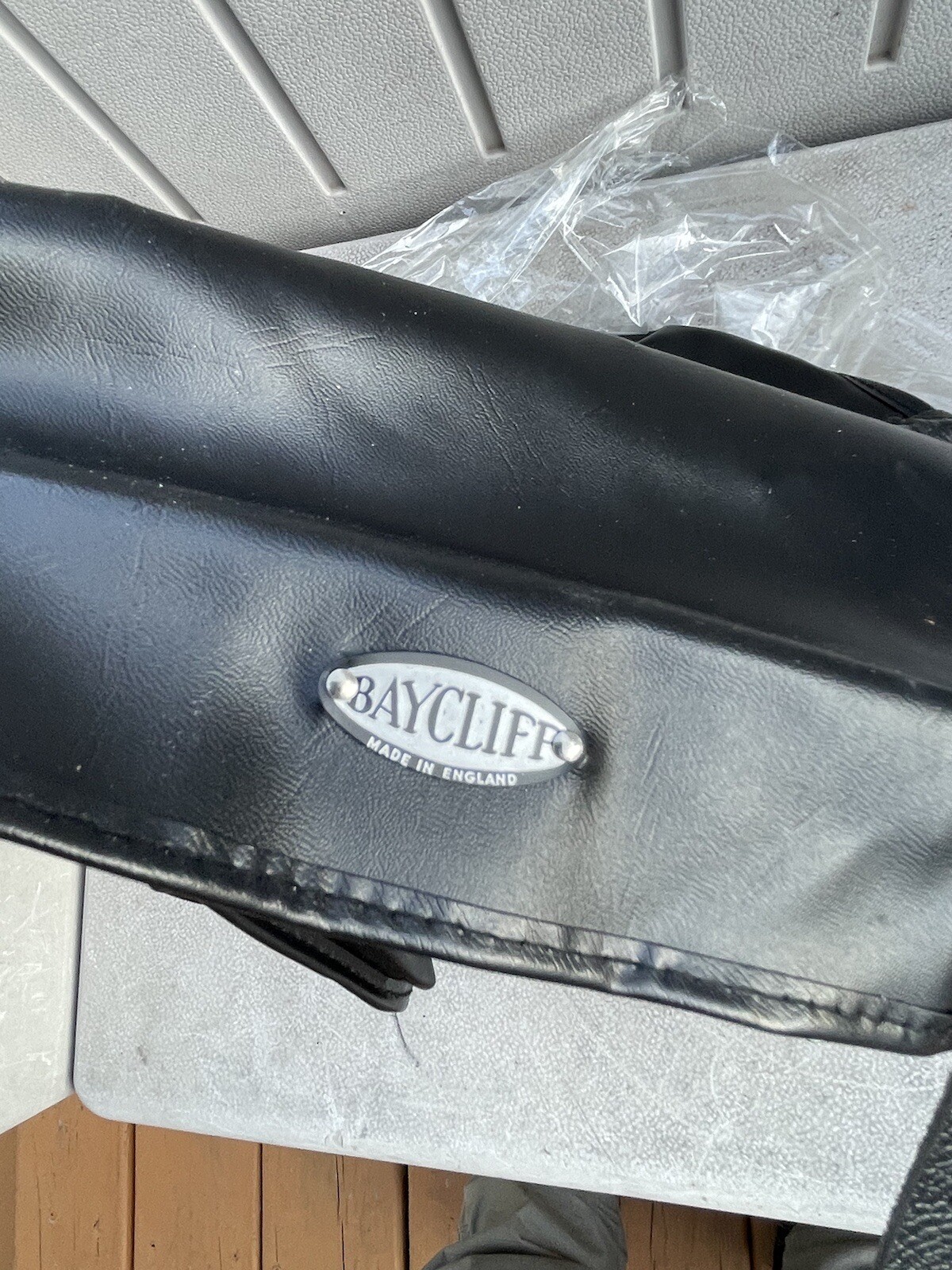 Pair Of New Old Stock Baycliff England Made Rare Black Vinyl Bicycle Saddle Bag