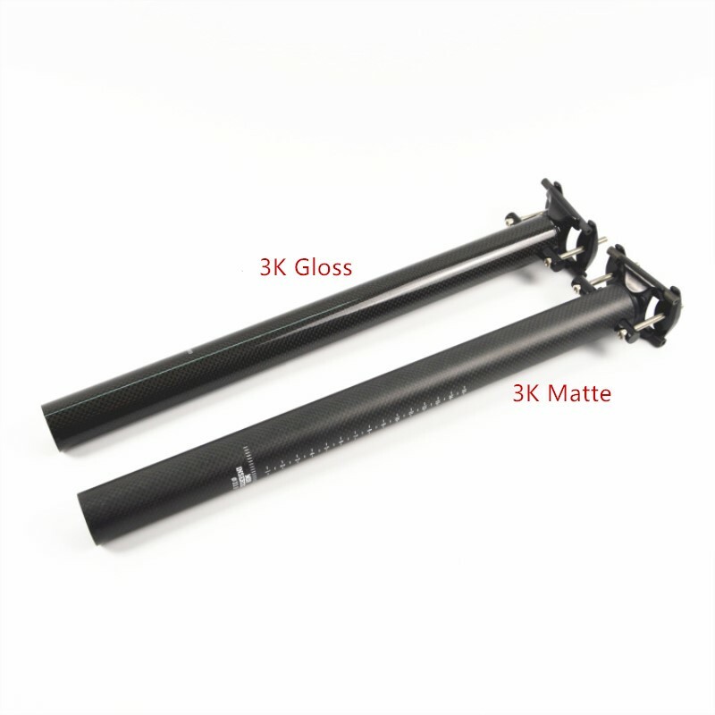 3K Carbon Fiber Bicycle Seatpost MTB Road Bike Saddle Seat Posts 33.9/34.9*400mm