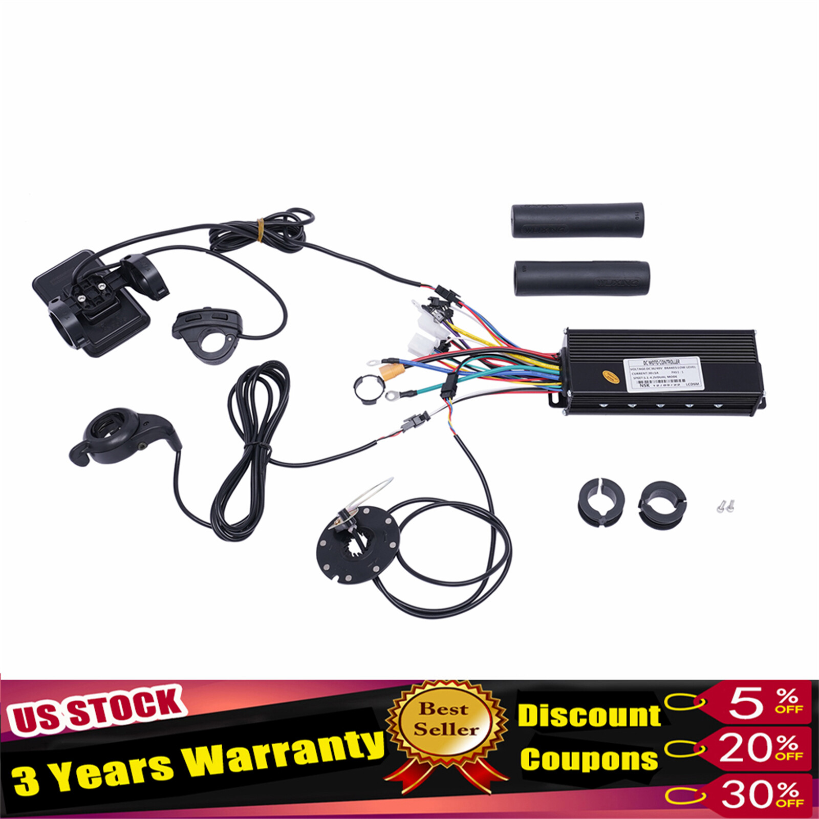 1200W 48V Electric Bicycle eBike Scooter Brushless Controller Kit LCD Display