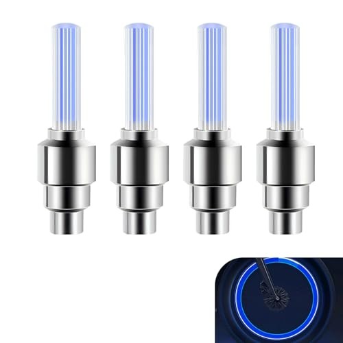 Tire Valve Stem Cap Lights, LED Wheel Flash Light, Motion-activated 4 PCS Blue