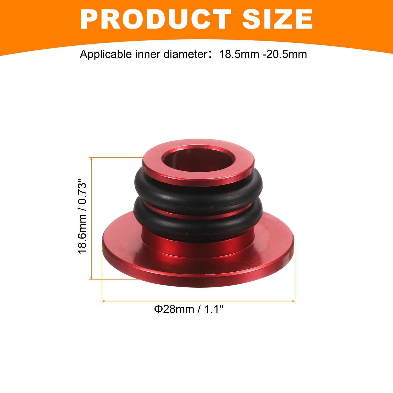 Bar End Plugs Aluminum Handlebar End Caps 0.57oz Bike Plugs with Rings Red
