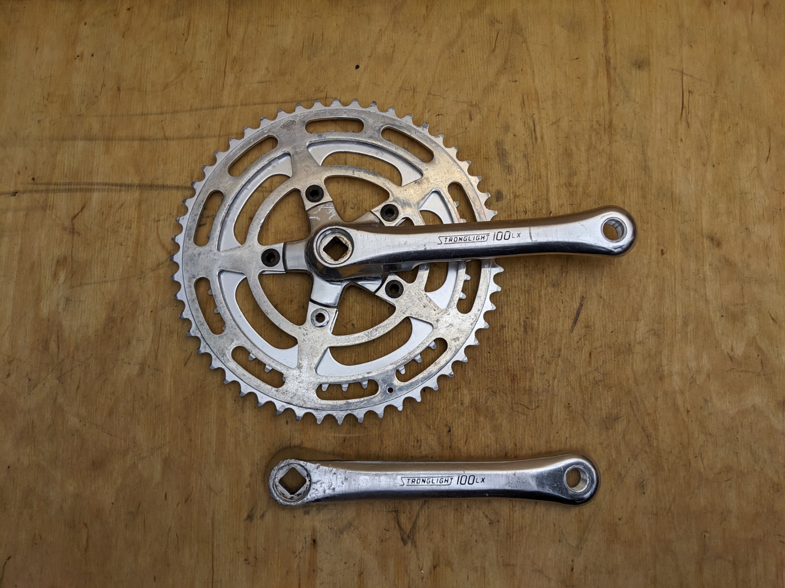 Vintage Stronglight 100 LX 170mm Drive Side Crank Arm Double 86 BCD 9/16 Pedal