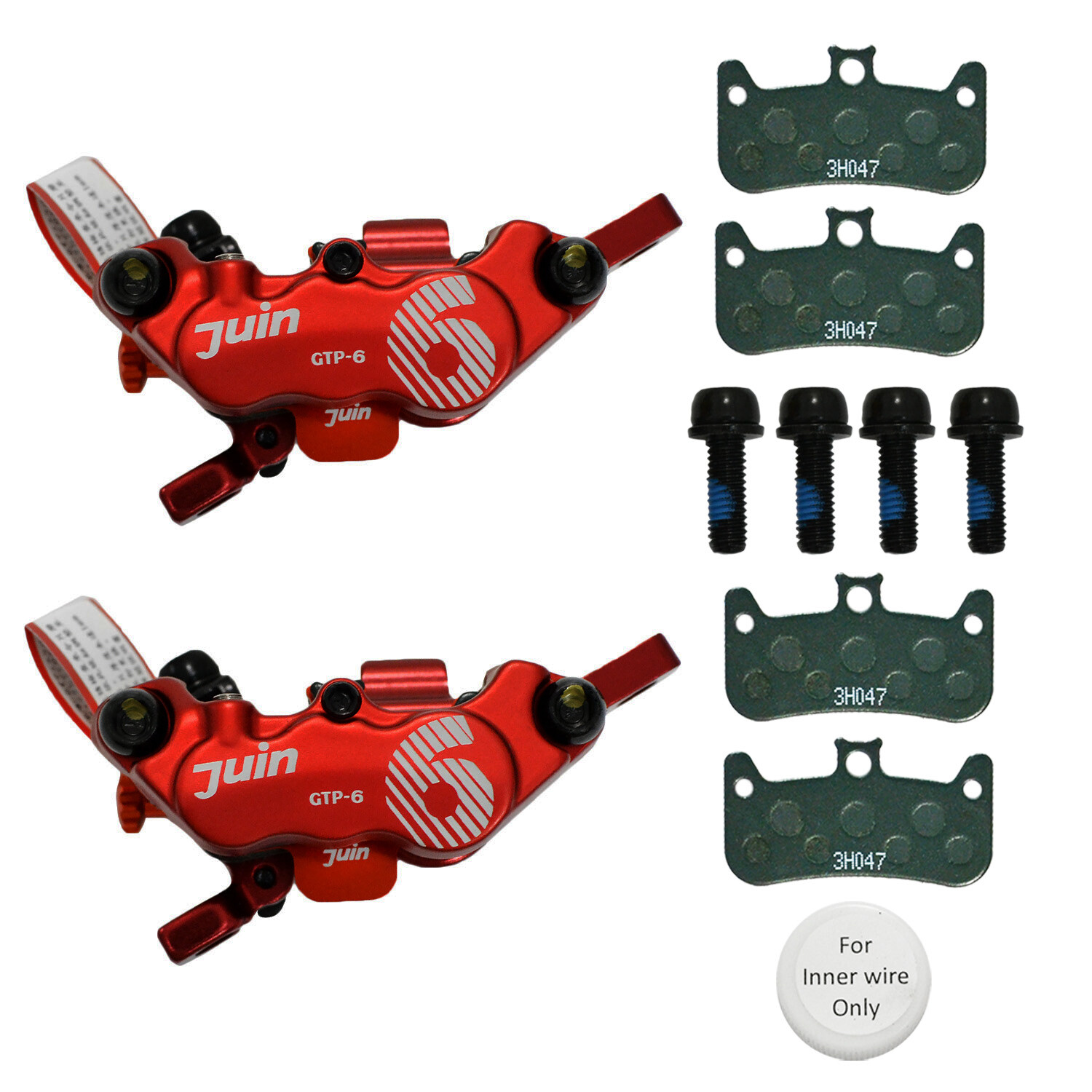 JUIN TECH GTP-6 6 Pistons MTB eBike CX Hydraulic Disc Brake Caliper Set (F+R
