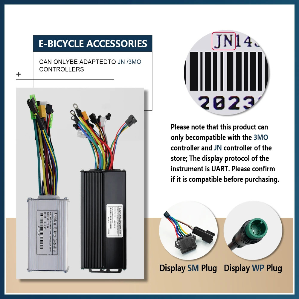 Electric Bike Display LCD Display Control SM/Waterproof Connection Plug 24V-72V