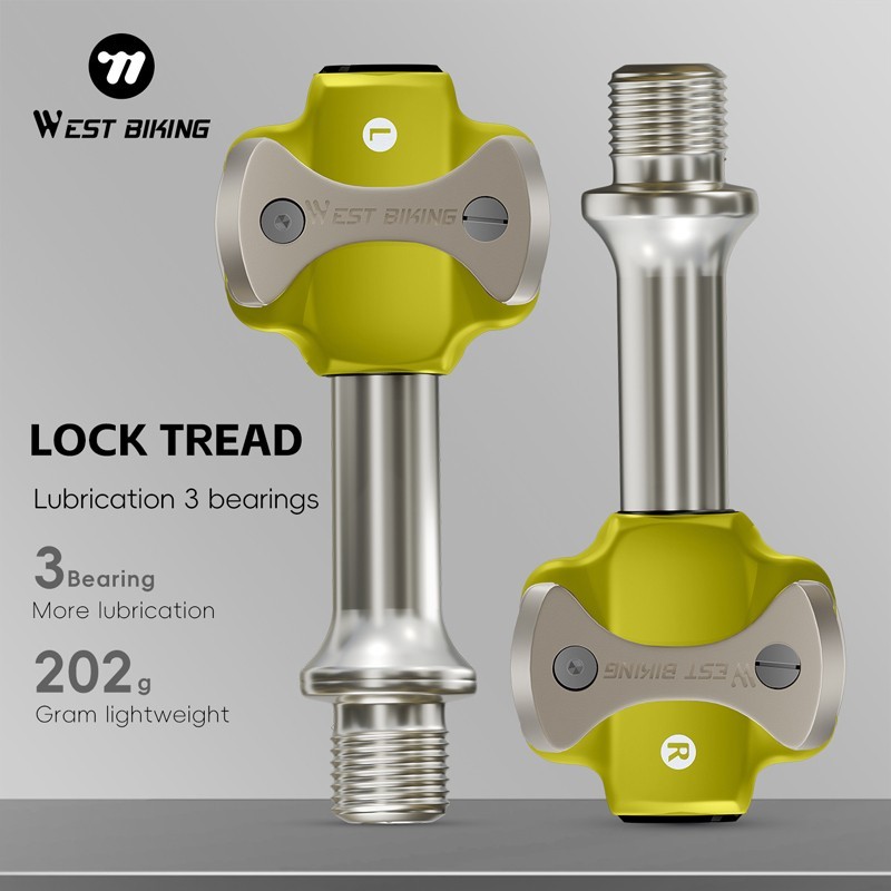 Road Bike Lock Pedals 3 Bearing for SPEEDPLAY Bicycle Clipless Pedals Yellow