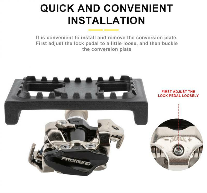 Promend MTB Pedal Cleats Flat Adapter Self Locking Pedal SPD Platform Conversion