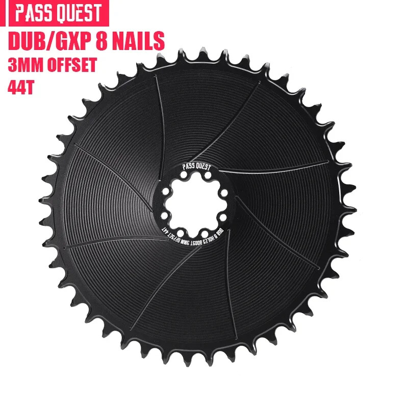 PASS QUEST Bicycle Chainring 3mm Offset Direct Mount For FORCE 8-Bolt AXS38T-54T