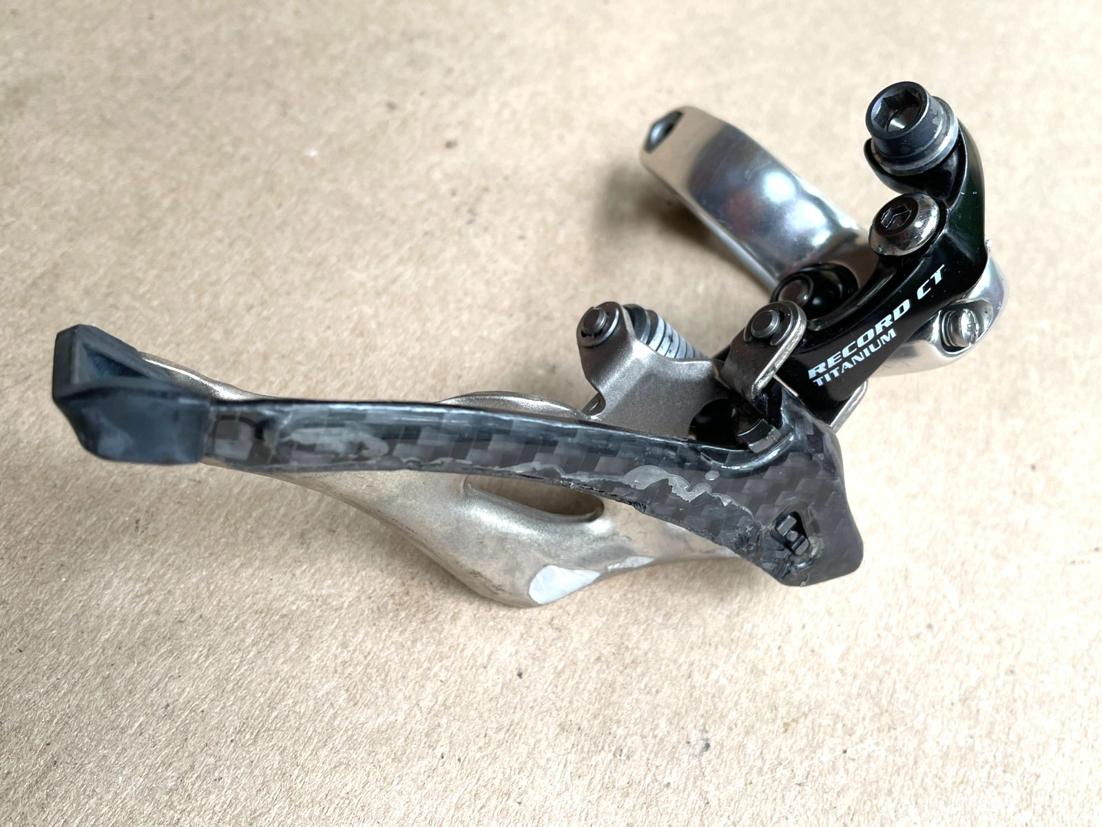 Campagnolo Record CT Carbon/Titanium Front Derailleur 32mm clamp Bottom Pull