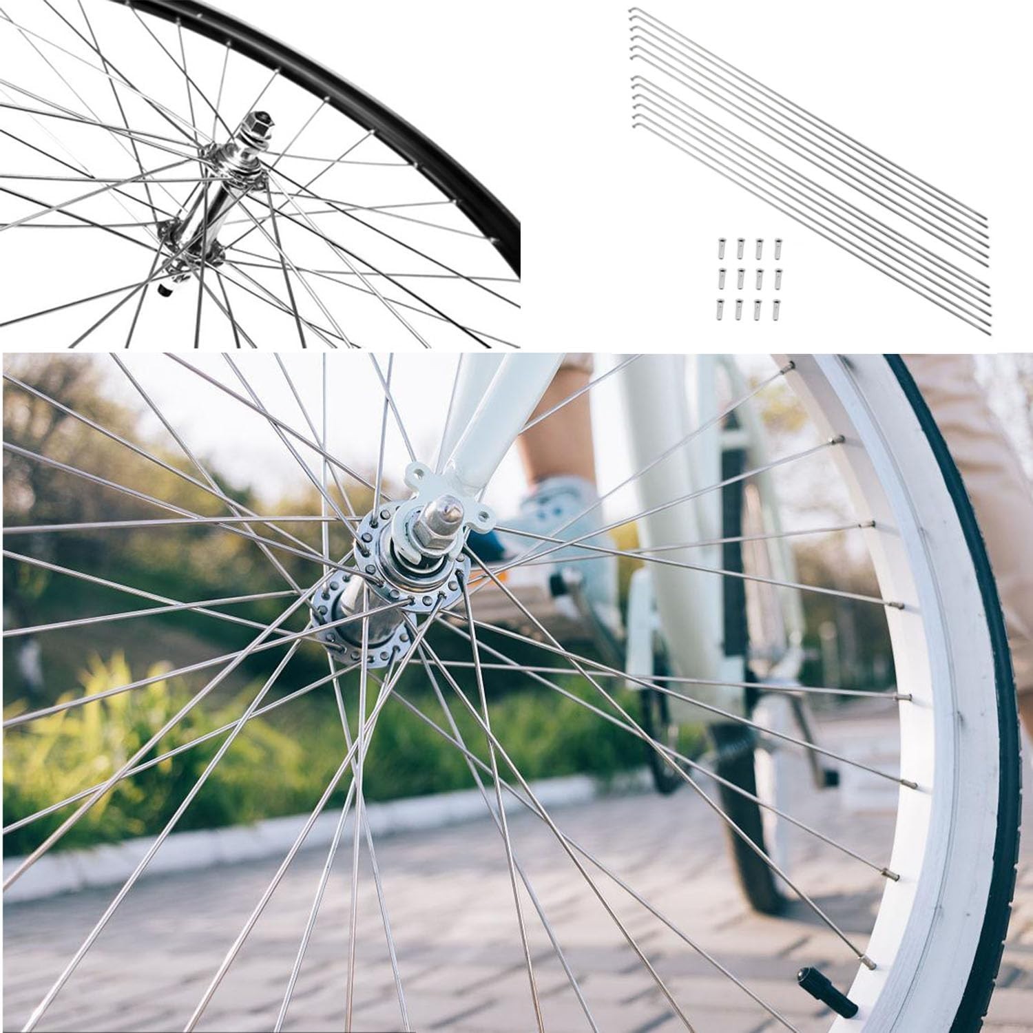 Stainless Steel Spokes 260mm/10.2 Inch Bicycle Spoke 14G MTB Bike Spokes Moun…
