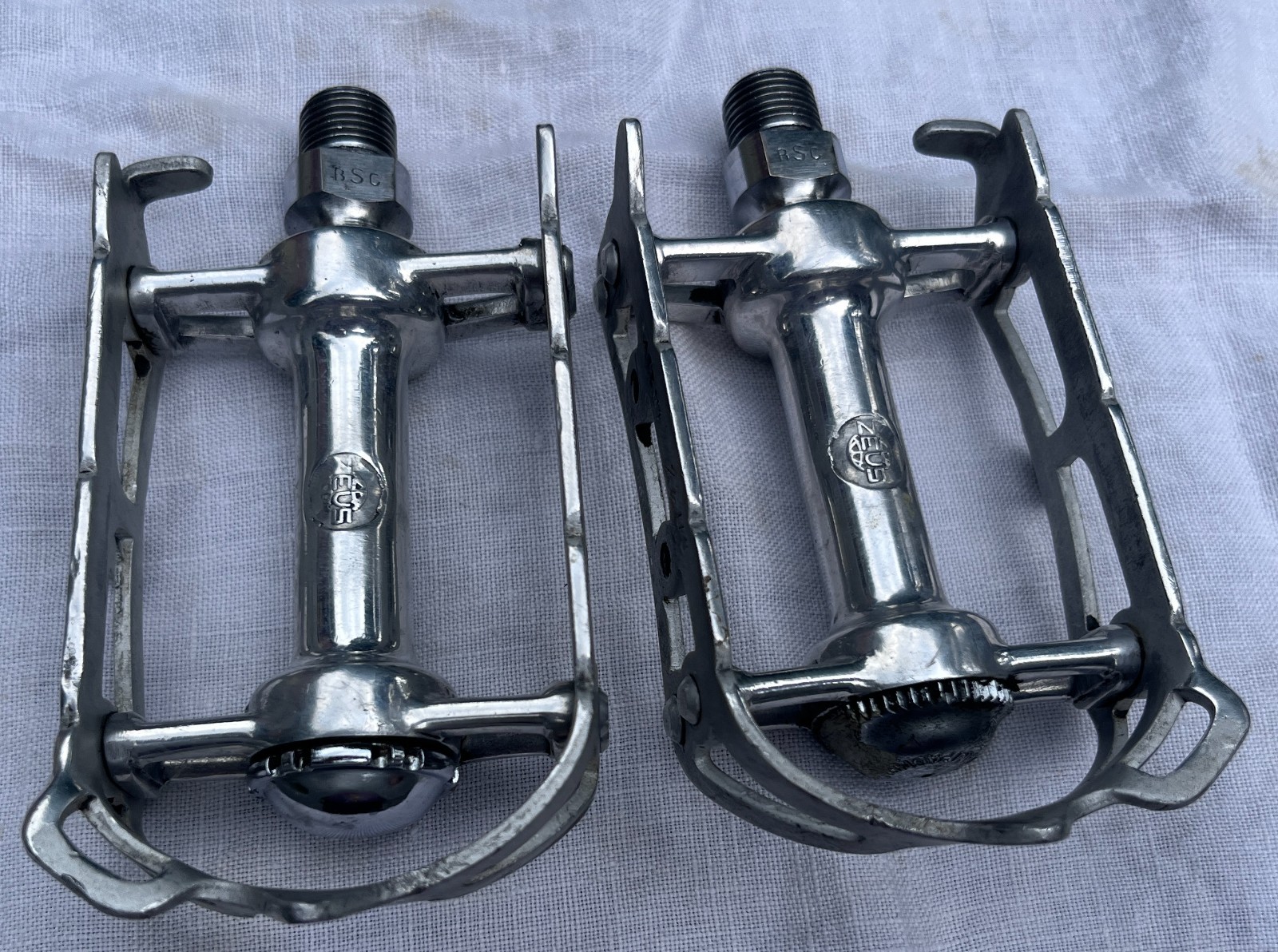 Zeus Gran Sport quill road pedals 9/16″ silver alloy vintage retro l’eroica bike