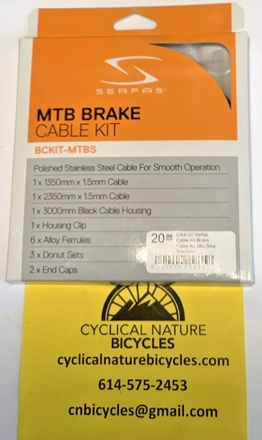 Serfas Stainless Steel MTB Brake Cable Kit – BCKIT-MTBS, in original packaging