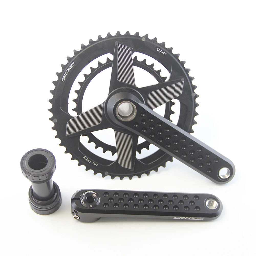 Road Bike Crankset 155/160/165/170mm Cranks with Double Chainring 46-30/48-32T