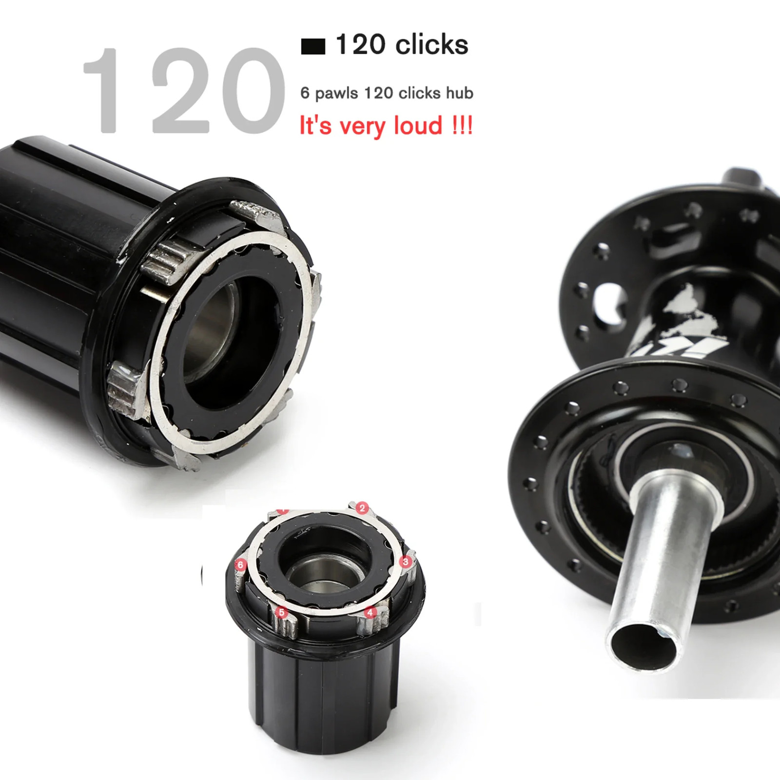 TANKE TH-390 MTB Mountain Bike Hub Set 120 Click 6 Pawl Disc Brake 28 32 36H