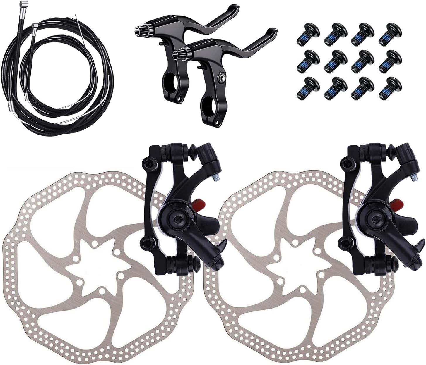 Bike Disc Brake Kit,Bike Front and Back Kit-Calipers,2 BB8, Black